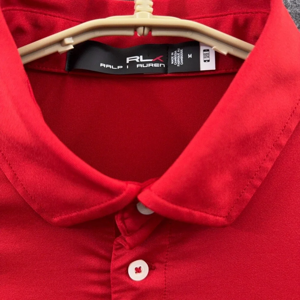 RLX Ralph Lauren Polo Shirt Mens Medium Red Oak Hill 2023 PGA Golf‎ Championship
